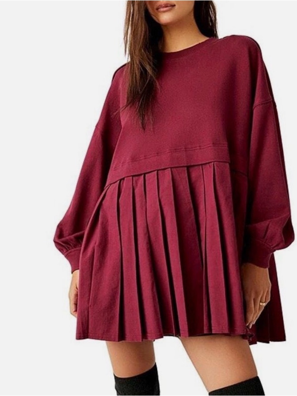 Free People Eleanor Sweatshirt Dress Rhododendron Size Medium Women